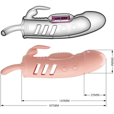 Guaina Vibrante con Stimolatore Rabbit per Stimolazione Clitoride e Vagina